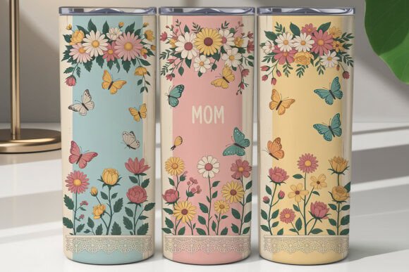 Floral Mom Tumbler Wrap PNG Graphics and Tumbler Wraps