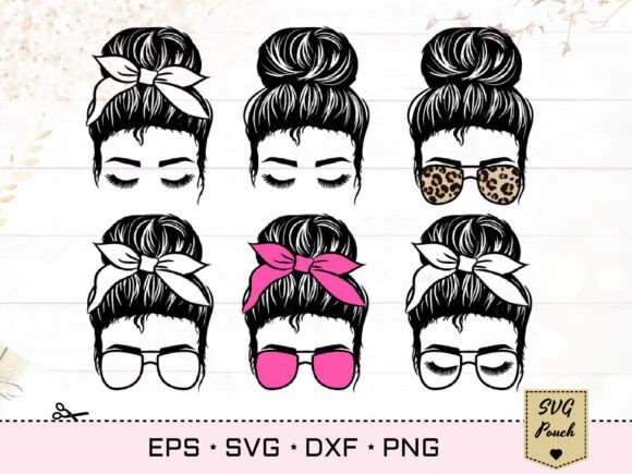 Messy Bun Bundle Svg Graphics and T-Shirt Designs Review