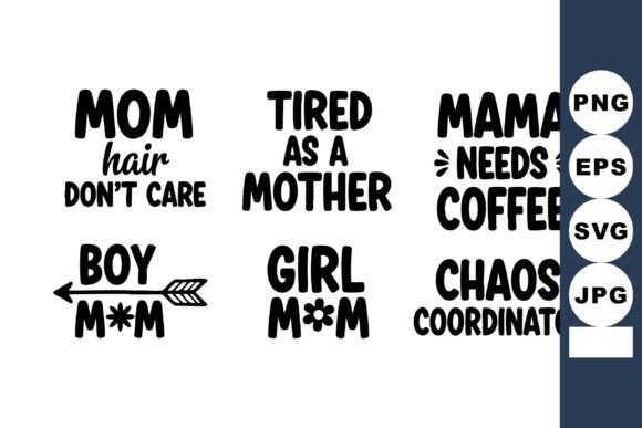 Mom Hair Dont Care Typography Graphics and Illustrations
