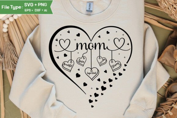 Mom Heart SVG Strong Mom Boho Mama Graphics and T-Shirt Designs