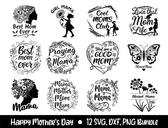 Mom Mama Mother s Day SVG Bundle Design Graphics and T-Shirt Designs