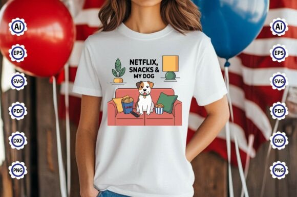 Netflix, Snacks My Dog PNG T-Shirt Graphics and Freebies