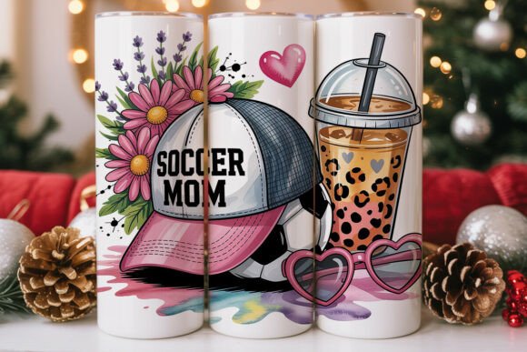 Soccer Mom Leopard Boba 20oz Tumbler Graphics and Tumbler Wraps
